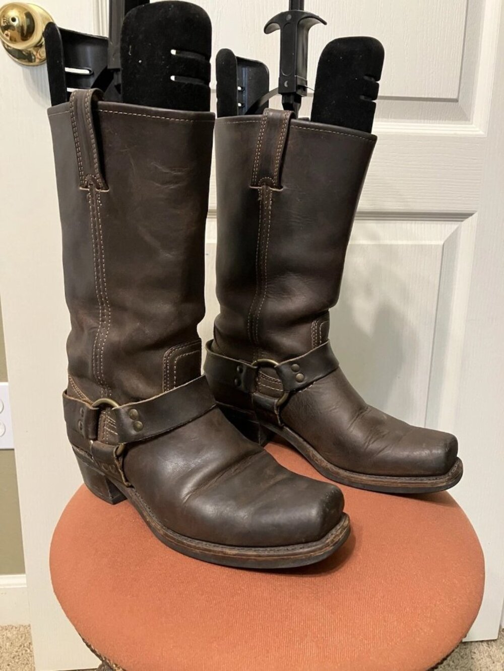FRYE Harness Boots 12R Motorcycle BIKER Brown 77300 - Sz 8 M Made in USA